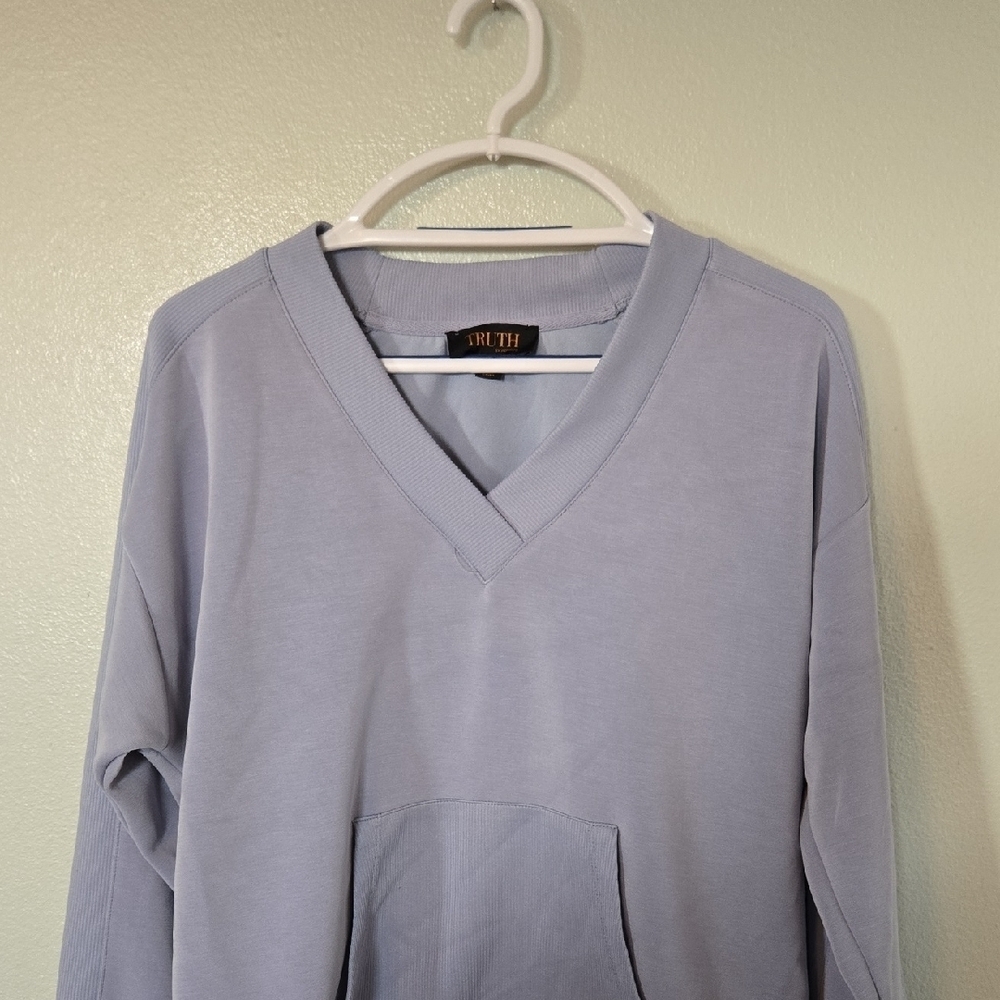 Truth by Republic | Blue Scuba Knit Pullover Sweatshirt Size Medium